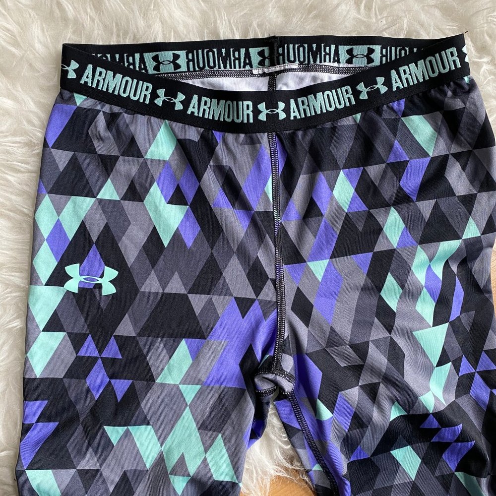 UNDER ARMOUR Heat Gear Leggings, Geometric Print⭐️ - Picture 2 of 5